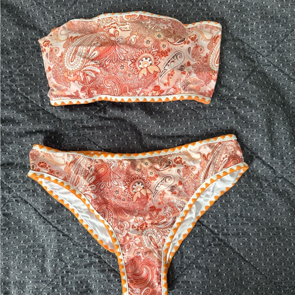 Zaful Orange and Pink Bikini Set